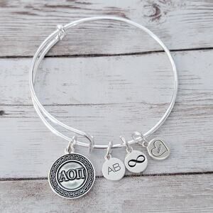 Sorority Charm Bracelet Silver Tone